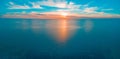 Seascape sunset over ocean. Royalty Free Stock Photo