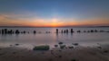 Seascape sunset from Sandy Hook New Jersey Royalty Free Stock Photo