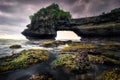 Seascape sunset scenery at Batu Bolong beach, Bali, Indonesia