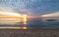 Seascape at sunset of a summer evening, long exposure Royalty Free Stock Photo