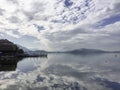 Seascape Switzerland Lake Zug Boat Dock Water Reflection Royalty Free Stock Photo