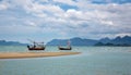 Seascape with traditional fishing boats, Thailand Royalty Free Stock Photo