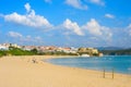 Seascape with traditional village, Portugal