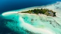 Seascape with tropical island. Semporna, Sabah, Malaysia. Royalty Free Stock Photo