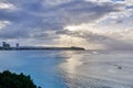 Seascape of Tumon Bay, Guam, from a high view point during sunset Royalty Free Stock Photo