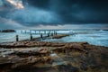 Seascape view in cloudy view. Royalty Free Stock Photo