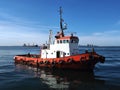 Seascape View of Harbour Tugboat.