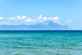 Seascape with view of Holy Mount Athos seen from Sithonia peninsula