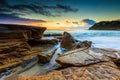 Seascape view at sunrise in Whale beach