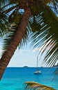 Seascape view with a yacht