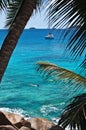 Seascape view with a yacht