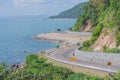 Seascape Viewpoint of The road along the sea at Kung Wiman Bay in Chanthaburi Province.