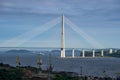 Seascape with views of the construction of the Russian bridge