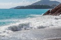 Seascape. Wave and foam. The sea is green. Adriatic Sea