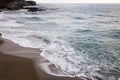 Seascape waves washing the shore of sand beach Royalty Free Stock Photo