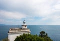 Seascape and White Lighthouse - Portofino Genoa Liguria Italy Royalty Free Stock Photo