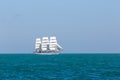 Seascape with white sailing ship Royalty Free Stock Photo