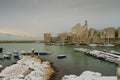 SEASCAPE WINTER.Giovinazzo`s harbour.ITALYApulia. Royalty Free Stock Photo