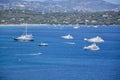 Seascape and yachts on the large of Saint-Tropez