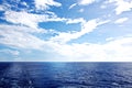 Seascapes. Various kinds of colorful blue sky, sun, clouds and open spaces of the world ocean.