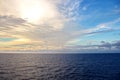 Seascapes. Various kinds of colorful blue sky, sun, clouds and open spaces of the world ocean. Royalty Free Stock Photo