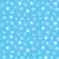 Seashell blue seamless pattern