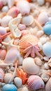 Seashell Collection, Soft focus, Macro shots, Stillness, Shoreline Royalty Free Stock Photo