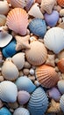 Seashell Collection, Soft focus, Macro shots, Stillness, Shoreline Royalty Free Stock Photo