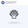 Seashell icon vector, filled flat sign, solid pictogram isolated on white, logo illustration. Seashell icon for Royalty Free Stock Photo