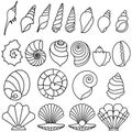 Seashell icon vector set. Shell illustration sign collection. Sea life symbol or logo. Royalty Free Stock Photo