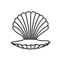 Seashell icon vector. Shell illustration sign. Sea life symbol or logo. Royalty Free Stock Photo