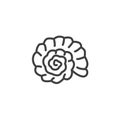 Seashell nautilus line icon