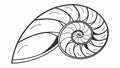 Seashell outline, beach and ocean symbol graphic vector design Generative AI