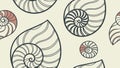 Seashell Pattern Vector, Nautical Coastal Decorative Elements, vector design Generative AI Royalty Free Stock Photo