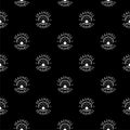 Seashell with pearl seamless pattern isolated on black background Royalty Free Stock Photo