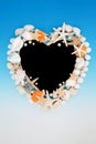 Seashell Pearl Seaweed and Sea Glass Heart Shape Wreath