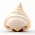 Realistic 3d Seashell On White Background - Maya Rendered Shell Art
