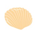 Seashell. Scallop. Cartoon flat illustration isolated on white background