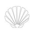 Seashell scallop. Continuous one line drawing of an oyster mollusk. Modern minimalist badge icon or logo. Sea shell