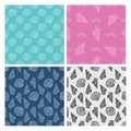 Trendy seashell seamless pattern.