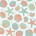 Seashell seamless pattern