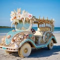 Seashell Serenade: Beach-inspired Accents for a Coastal Carriage