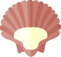 Seashell shell / shellfish or seafood. Colored. Vector icon.