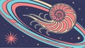 Seashell spiral design, nautilus pattern, nature geometry, organic spiral vector design Generative AI