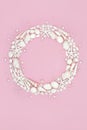 Seashell Wreath with White Seashells and Pearls