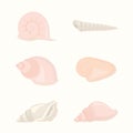 seashells icons set