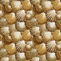 Seashells seamless pattern. marine watercolor background. sea underwater life. Royalty Free Stock Photo