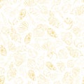 Seashells seamless pattern. Simple drawing seachells Royalty Free Stock Photo