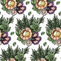 Seashells seamless pattern