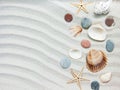 Seashells and starfish border Royalty Free Stock Photo